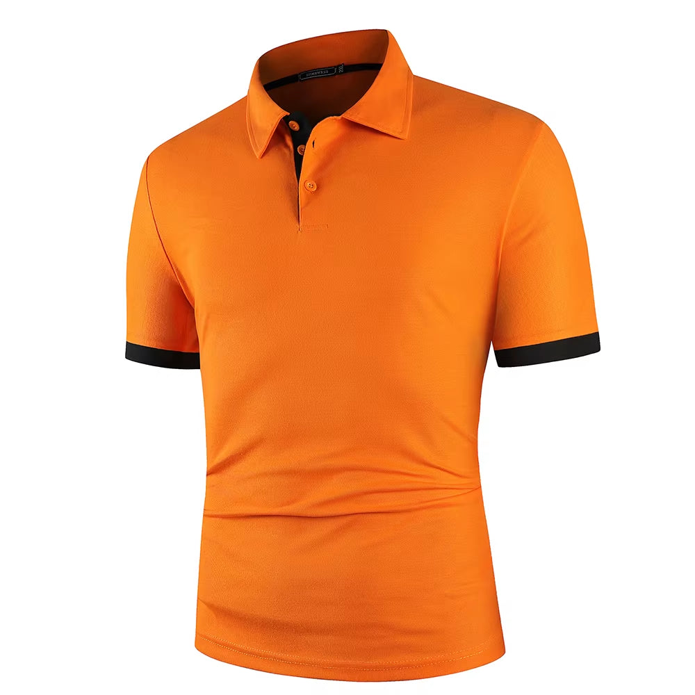 Men Polo Men Shirt Short Sleeve Polo Shirt Contrast Color Polo New Clothing Summer Streetwear Casual Fashion Men Tops