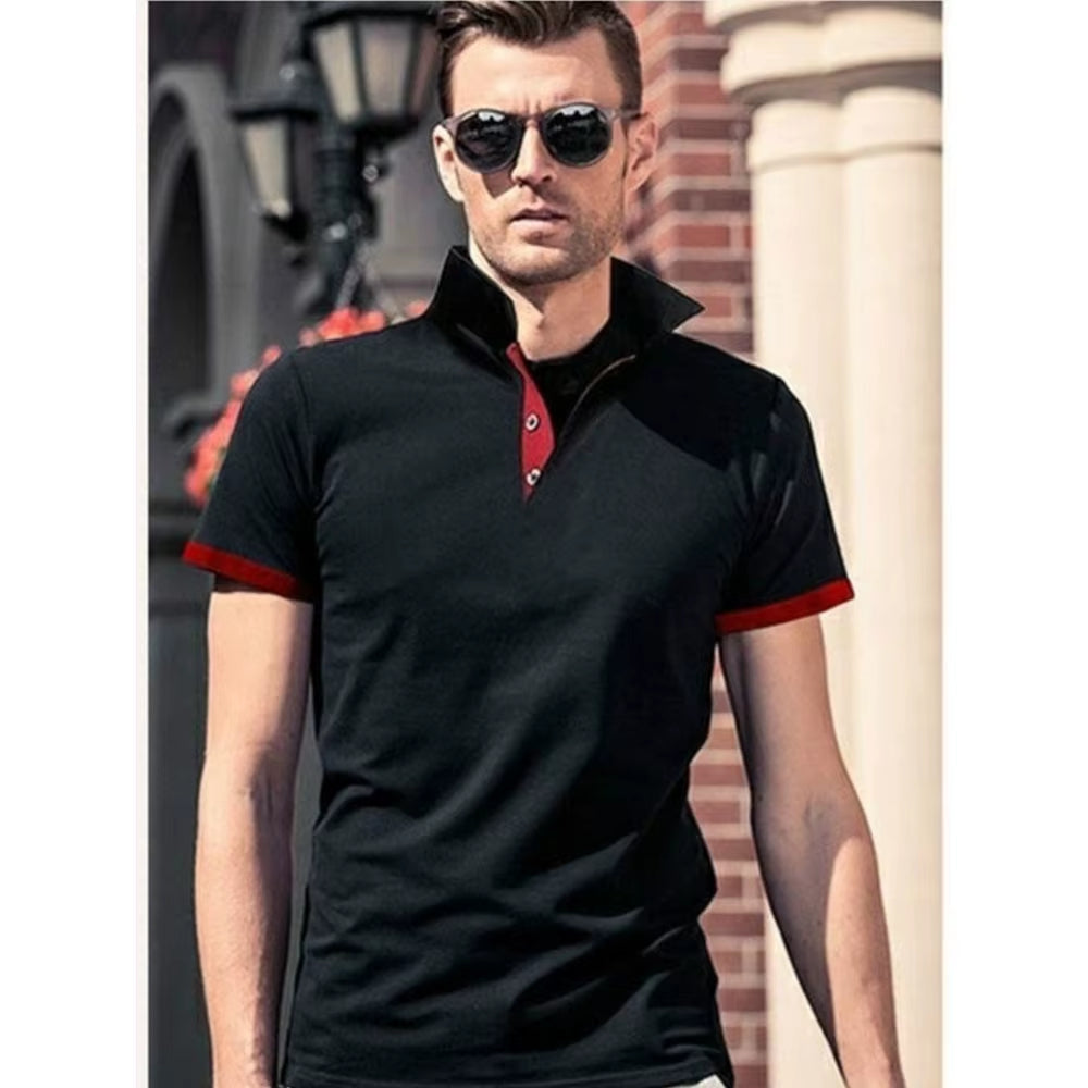 Men Polo Men Shirt Short Sleeve Polo Shirt Contrast Color Polo New Clothing Summer Streetwear Casual Fashion Men Tops