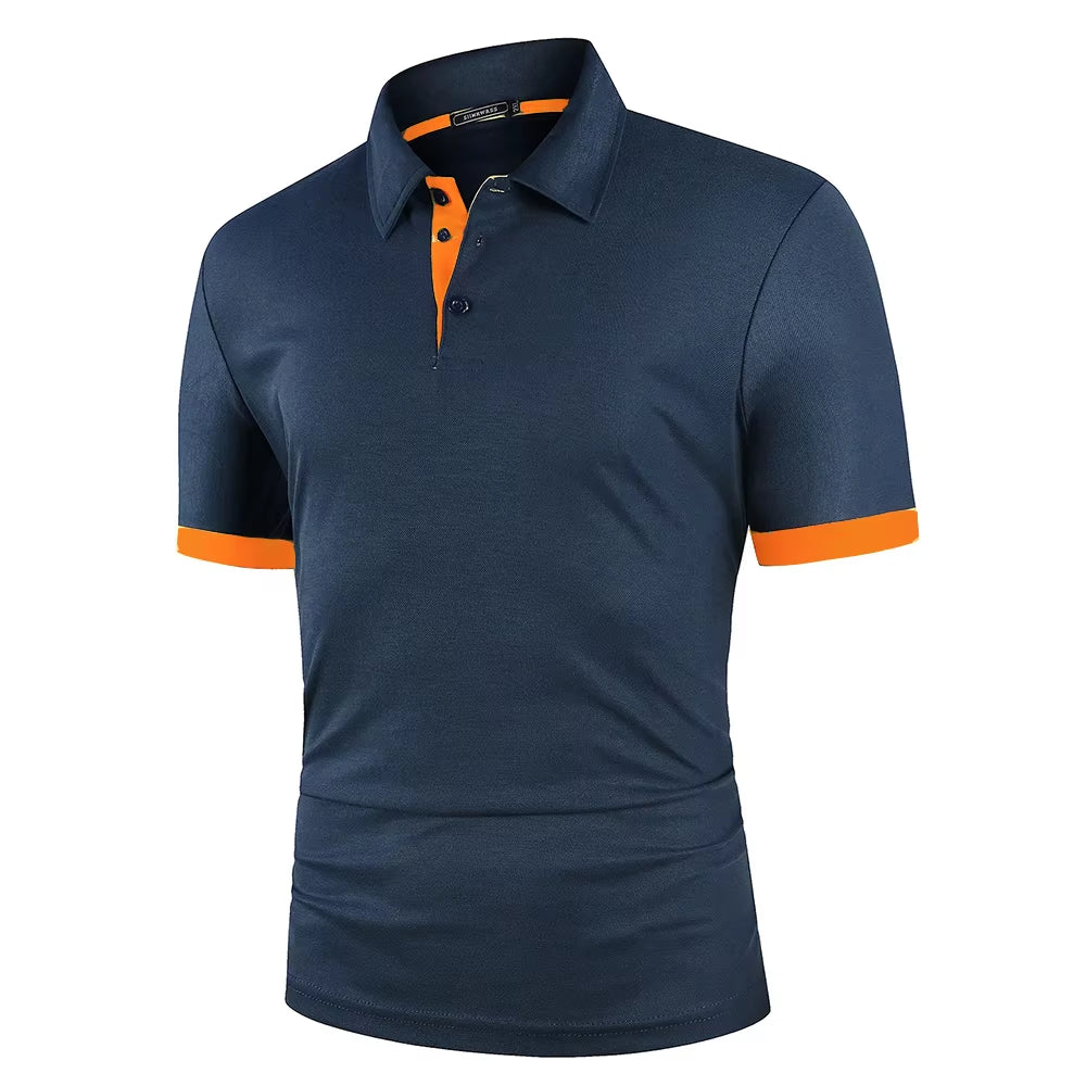 Men Polo Men Shirt Short Sleeve Polo Shirt Contrast Color Polo New Clothing Summer Streetwear Casual Fashion Men Tops