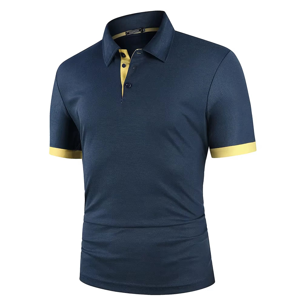 Men Polo Men Shirt Short Sleeve Polo Shirt Contrast Color Polo New Clothing Summer Streetwear Casual Fashion Men Tops